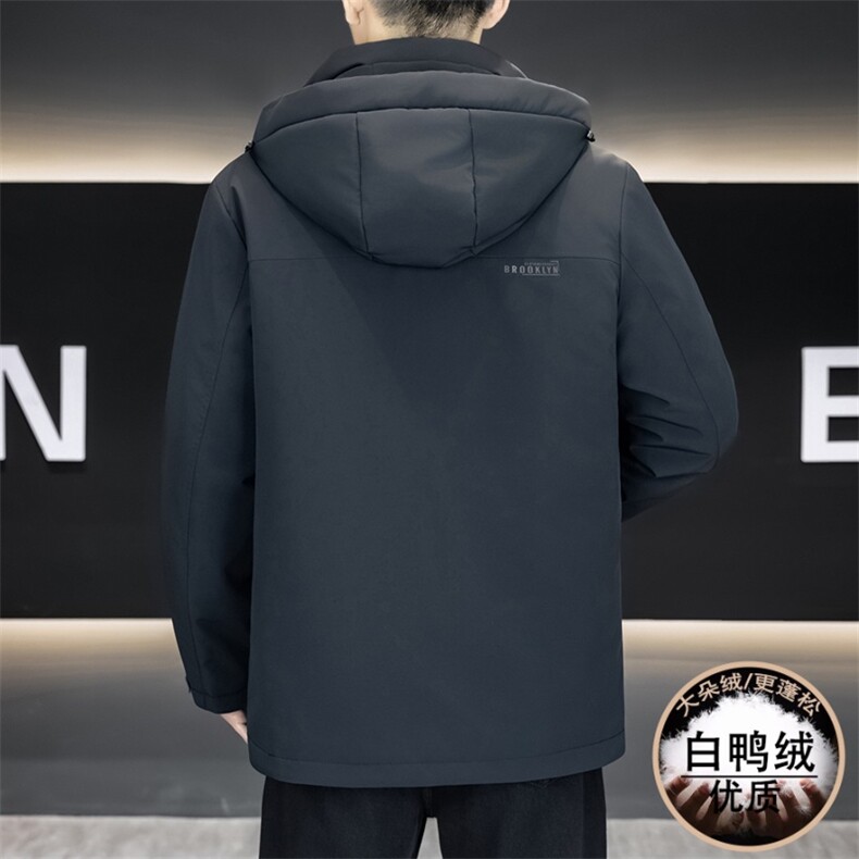 新标50白鸭绒冬季新款男士连帽休闲商务外套男Y9805-P198,女装短外套,星座310B-3