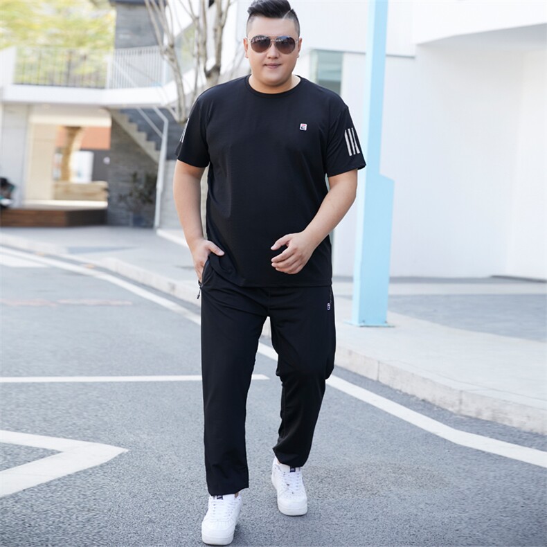 男夏装大码休闲运动套装冰丝网眼5032-1_L-4XLP1005XL-9XLP110,男装休闲套装,星座1516-1