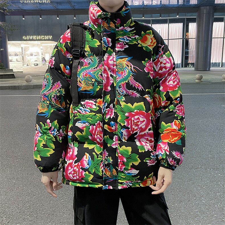 MY203冬加厚保暖面包服棉袄东北大花大码男女棉衣风特色棉袄,男装棉衣,星座115A(原星座507）
