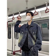 复古短款牛仔外套男美式宽松直筒水洗做旧夹克JT844，男装夹克，星座1116A（原606A-3）