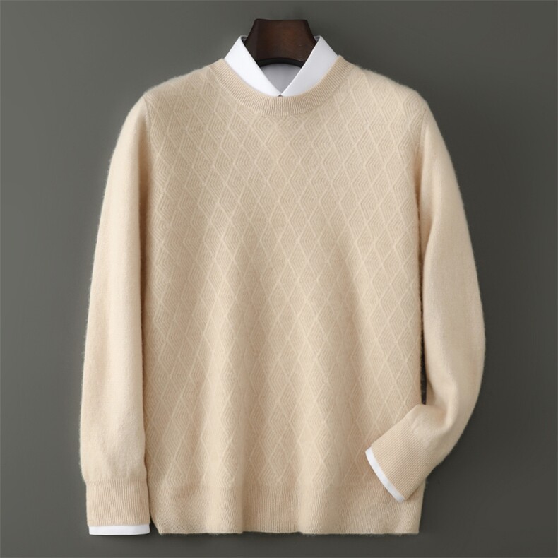 2025百搭时尚简约小菱形羊毛羊毛衫，男装羊毛衫，千国羊绒