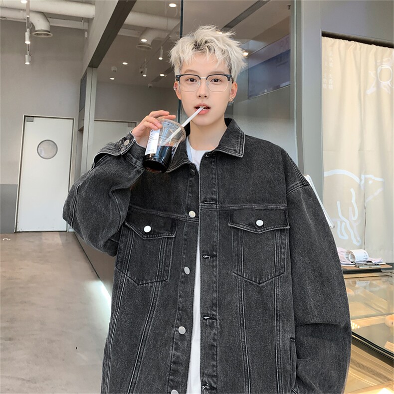 得物二开大货男女百搭牛仔夹克大码宽松休闲牛仔外套JK778-P60,男装工装外套,星座1103-3