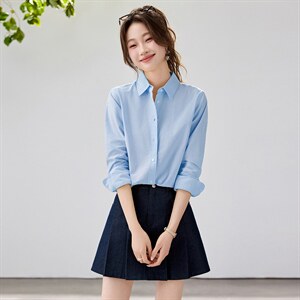 2026春夏新款黄蓝条纹衬衫女宽松显瘦元气少女感衬衣显白温柔风，女装衬衫，艾米