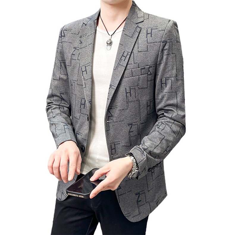春秋帅气休闲韩版修身提花男士小西服两扣西服XZ613B-5313-P70,男装西服,星座613B