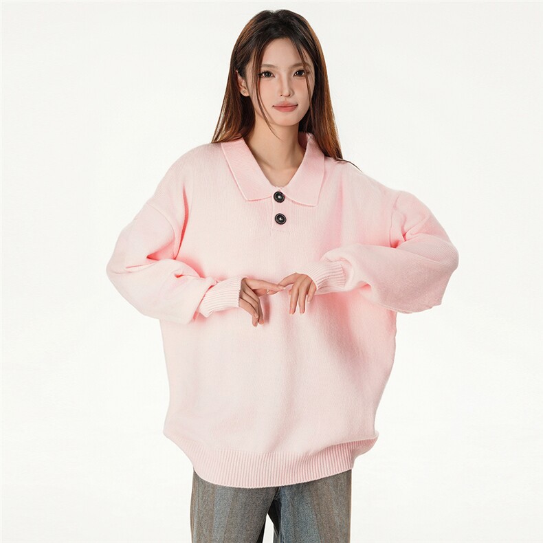 特批新款女模绵羊绒翻领高品质休闲毛衣针织衫A268-M501特批48图片