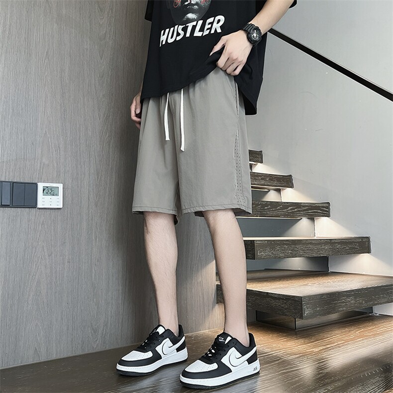 2025夏装透气网眼拼接休闲短裤男运动裤宽松冰丝短裤K1009P35,男装休闲裤,电商C323