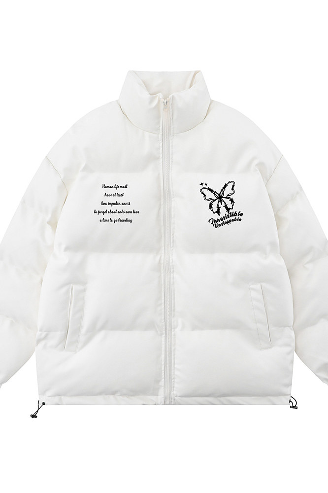 白底23新款冬季时尚百搭宽松立领PU皮棉服外套MY6459P115控158,男装棉衣,电商A268-1