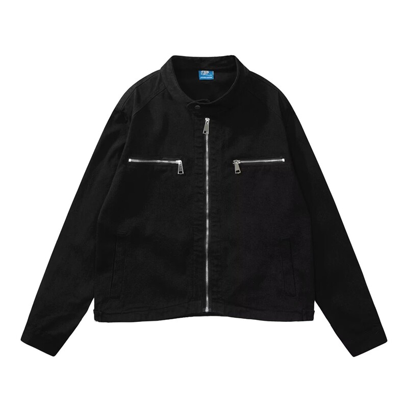 美式复古水洗做旧牛仔外套男女春秋高级感宽松拉链夹克上衣，男装工装外套，星座1210-1