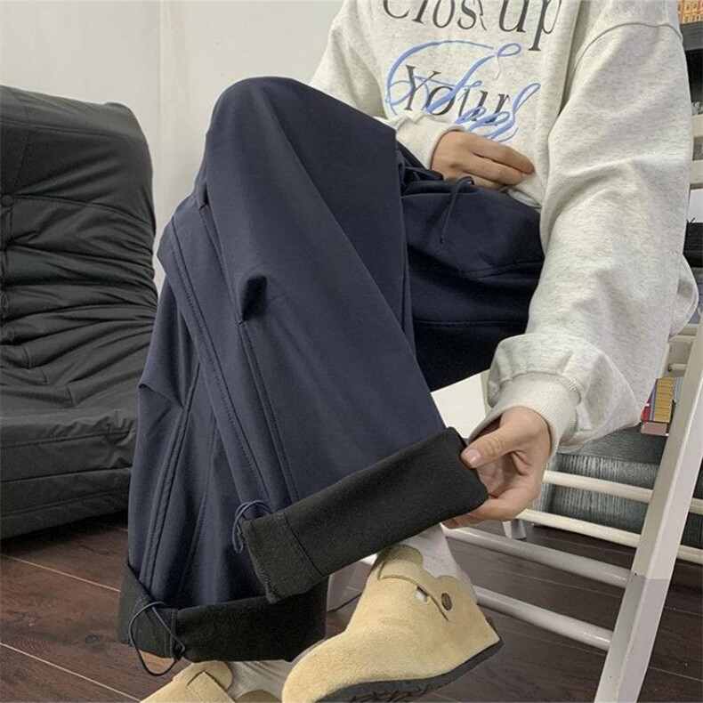 潮长裤百搭宽松型潮流时尚潮牌纯色休闲裤工装裤男加绒加厚,男装休闲裤,星座506A