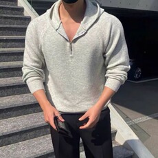 半拉链连帽毛衣男春秋潮设计感小众痞帅休闲针织衫外套MY8220P65，男装针织衫/毛衣，星座1013-5