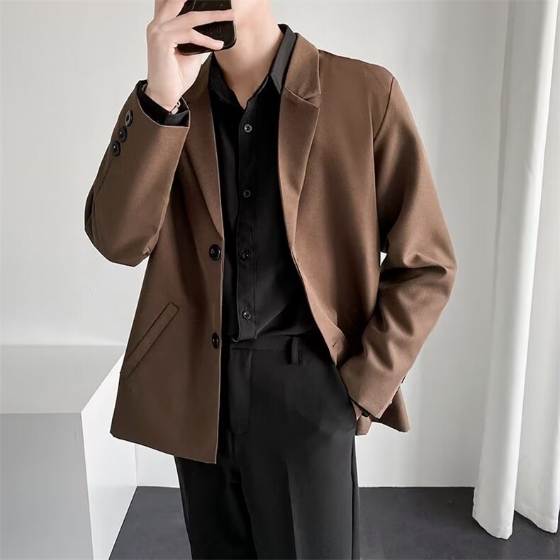 西装男春秋韩版潮流商务休闲轻熟英伦单西上衣免烫小西服外套X01，男装西服，星座1116A-2（原606A-1）