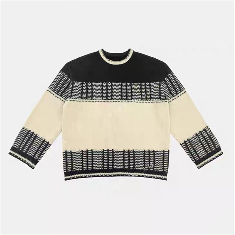 2025年秋季常规款单件长袖通勤慵懒提花毛衣，女装针织衫/毛衣，珍珑羊绒