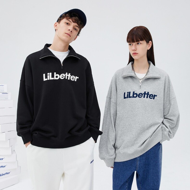 翻领卫衣男polo领上衣潮秋冬季新款美式半拉链oversize宽松外套,女装短外套,星座218-8