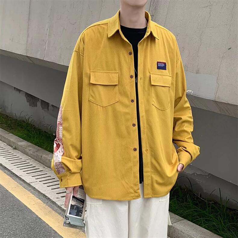 春秋衬衫男休闲口袋衬衣男装宽松印花外套工装修身上衣LS531P39,男装衬衫,星座1013-5