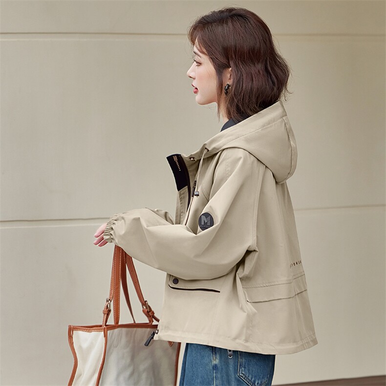 派克服外套女2024春秋季新款小个子欧货漂亮休闲减龄短款工装夹克,女装短外套,慕依路