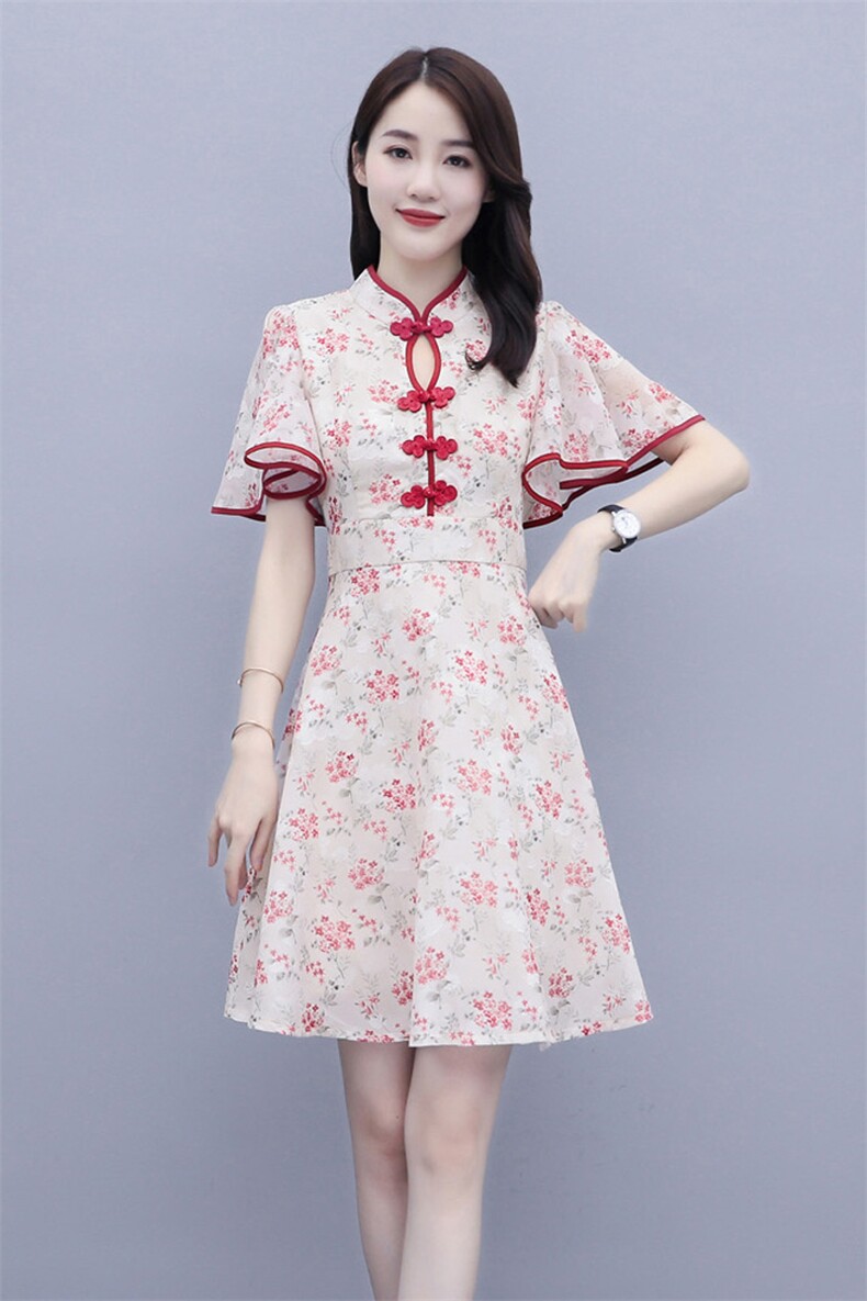 简约时尚潮流连衣裙中腰2021年夏季短袖优雅气质,女装连衣裙,施恩睿棋