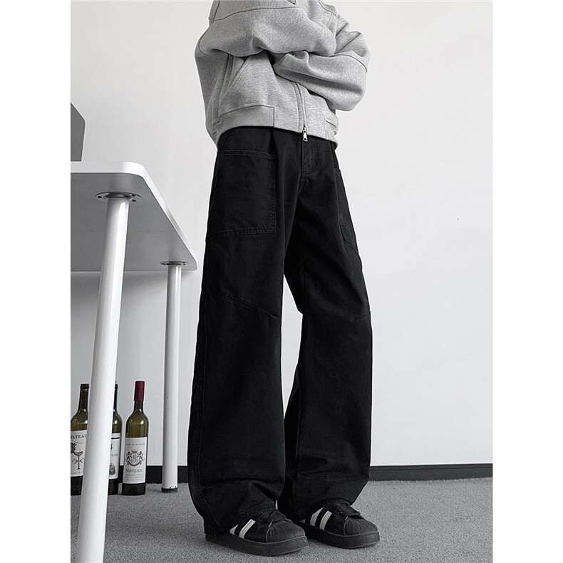 B221美式ins高街暗黑直筒洗褪工装休闲牛仔裤LK25611-特P48控88，男装牛仔裤，电商B221