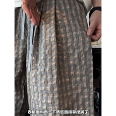 网图有货夏季肌理感泡泡格子裤男女垂感宽松阔腿休闲裤A677-P45，男装休闲裤，星座1505