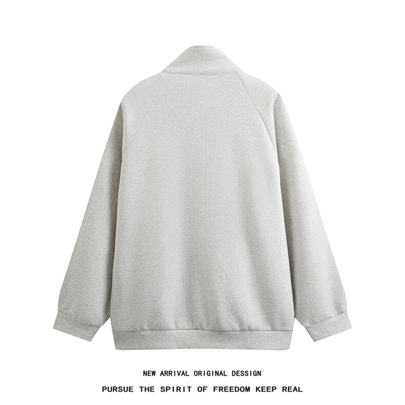 WY5019/P65春装新款高品质不起球织带设计开衫卫衣男潮宽松外套,男装卫衣,电商A141