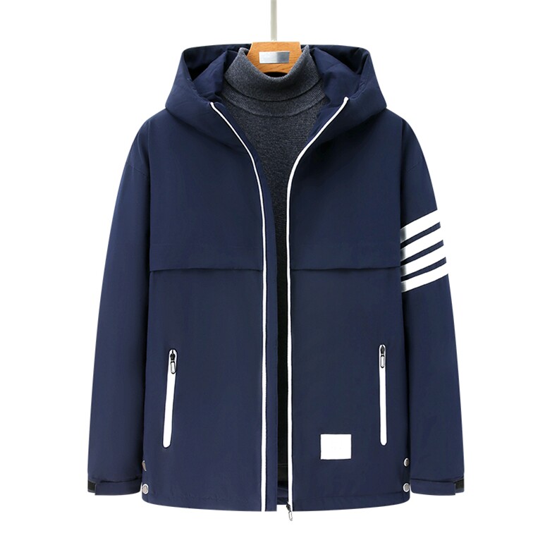 秋冬季新款连帽羽绒服男士连帽白鸭绒潮服休闲轻薄韩版保暖外套,男装羽绒服,钱塘6003（原4033）
