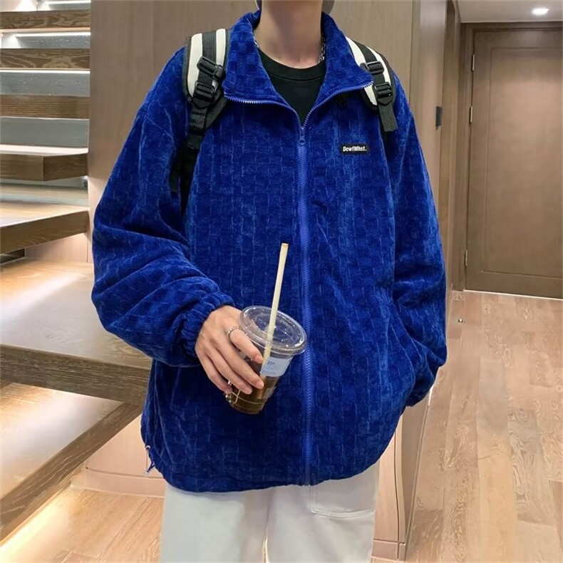 男秋季2023新款长袖华夫格呢子纯色夹克外套W157P75,男装夹克,星座1116-2