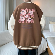 摇粒绒棒球服男大码开衫卫衣男夹克BF86310-P65，男装夹克，电商A040
