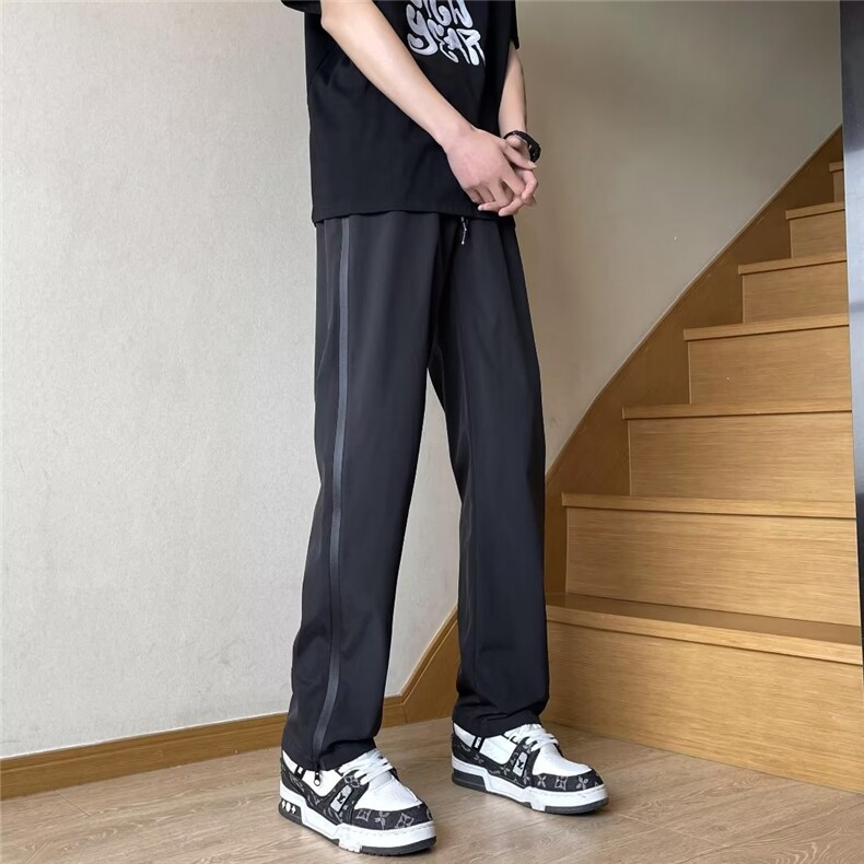 夏季设计感拉链冲锋裤男新款直筒休闲运动美式潮牌裤子K02913-P35,男装休闲裤,星座308B-1