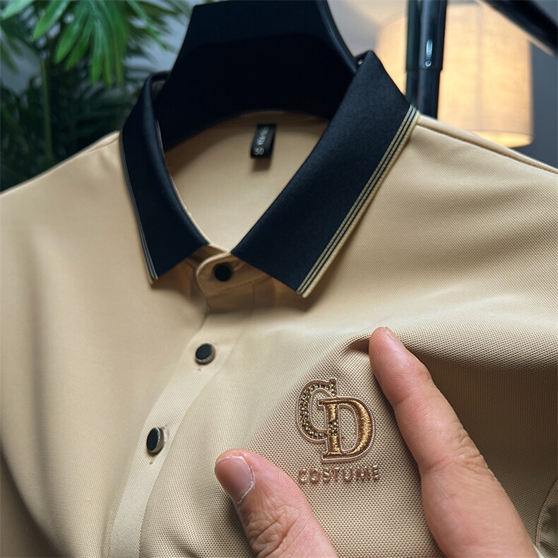 polo衫中年商务休闲男装夏季新款男士短袖T恤半袖翻领宽松上衣服,男装Polo衫,电商B212（原钱塘6029）