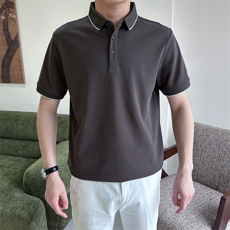 常规款百搭经典短袖翻领POLO衫网眼透气轻熟风 9203-P40图片