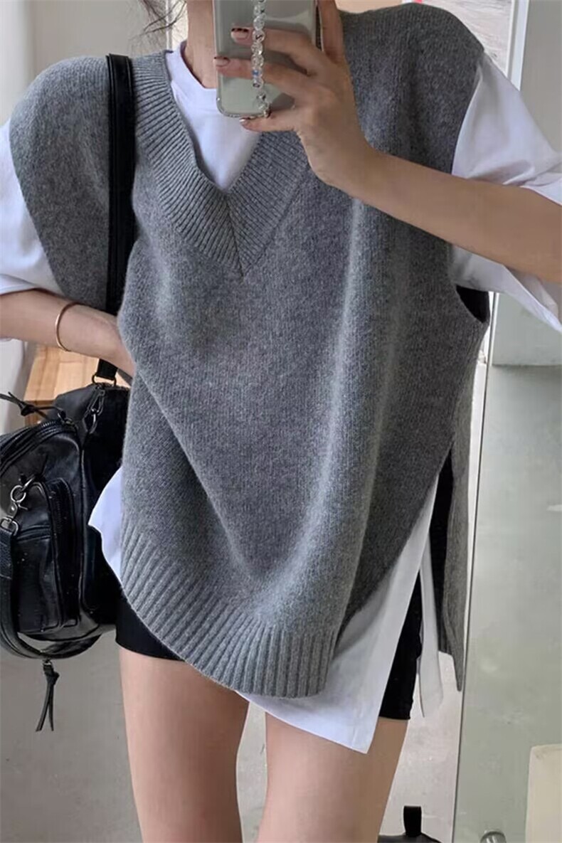 2025羊毛不规则马甲舒适百搭简约秋冬新款保暖软糯,女装羊毛衫,莺澜羊绒