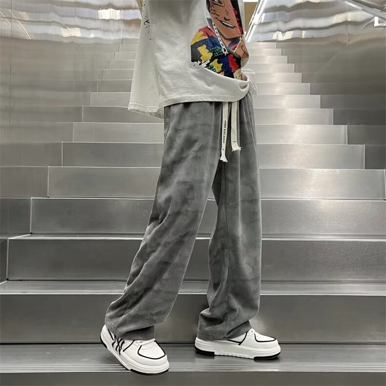 hiphop炸街休闲裤男士港风ins痞帅宽松直筒阔腿拖地裤子HK17-P38,男装休闲裤,星座1008