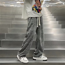 hiphop炸街休闲裤男士港风ins痞帅宽松直筒阔腿拖地裤子HK17-P38，男装休闲裤，星座1008