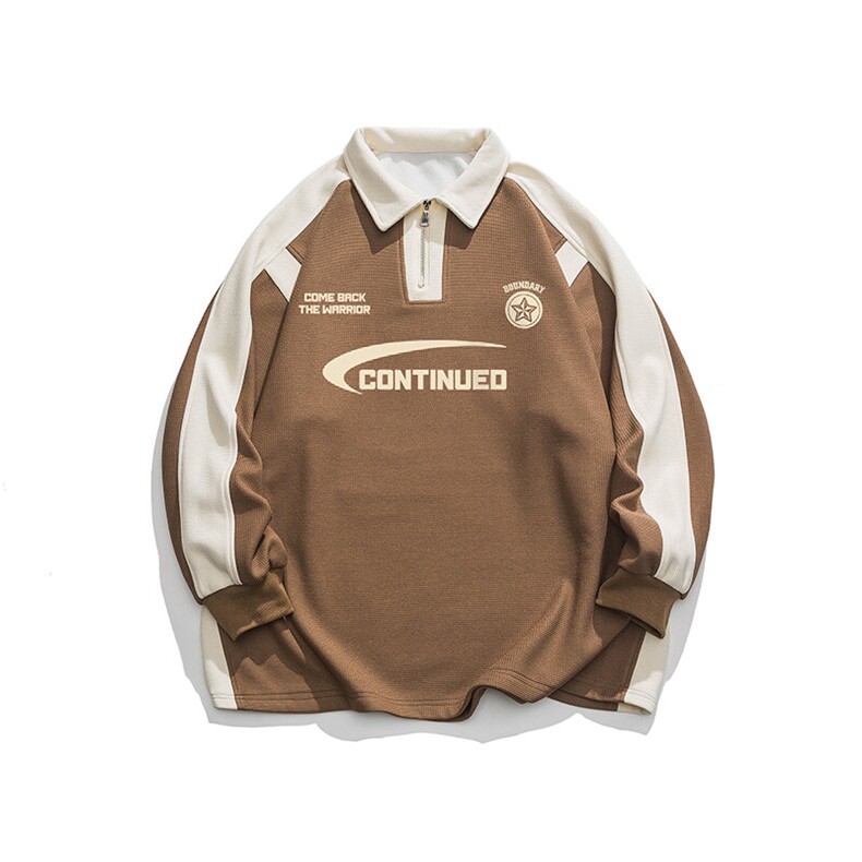 2025白底平铺新款字母印花插肩袖翻领长袖卫衣B741P55控78，男装卫衣，电商A247