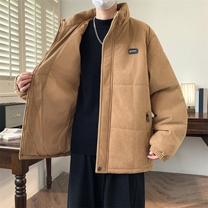 立领灯芯绒棉衣男士秋冬新款加厚保暖棉服潮流休闲棉袄冬季特P图片
