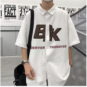 日系工装短袖衬衫男款夏季少年感潮牌休闲衬衣学院风 D3021 P35图片