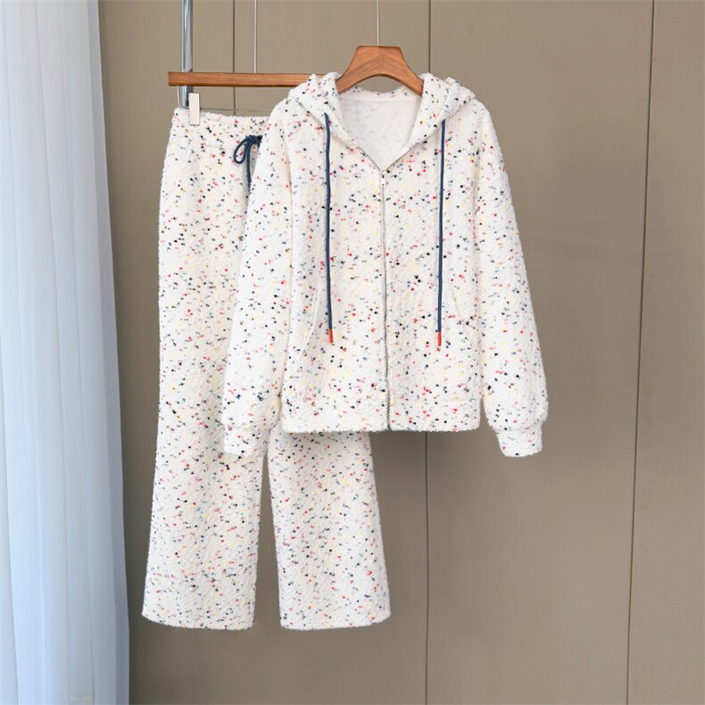 洋气开衫个性印花减龄卫衣卫裤两件套，女装套装/套裙，江南