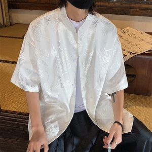 2026夏季新款中式冰感暗龙纹短袖衬衫男CD2262特P35建议零售价88图片