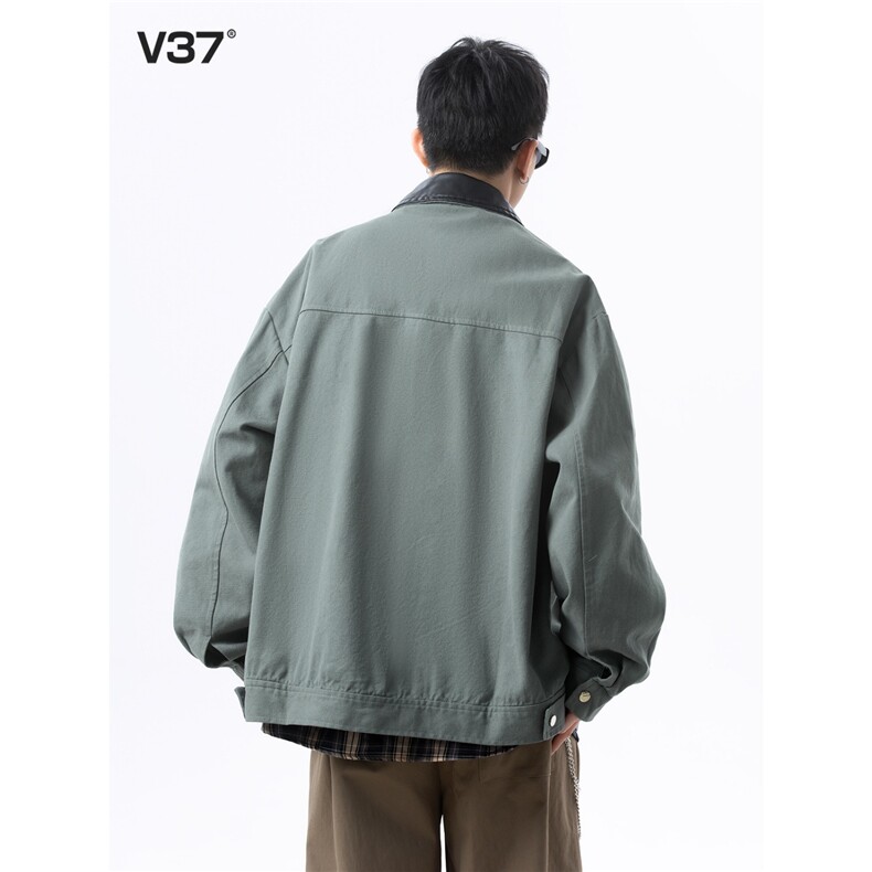 美式底特律夹克男士春秋季青少年宽松休闲工装翻领外套HH7718P77,男装夹克,星座1013-5