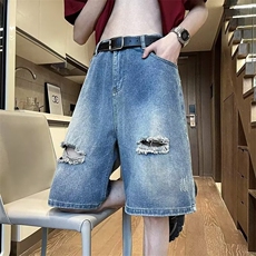 2024美式牛仔裤男款春季短裤破洞潮CD05P42，男装牛仔裤，星座1116-2