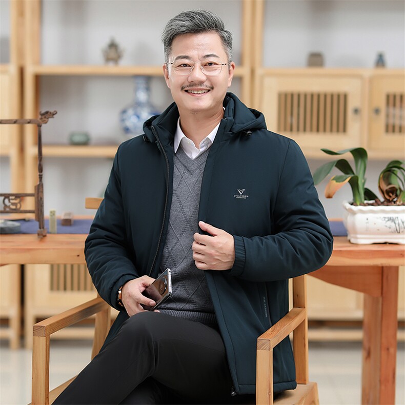 男士2023年冬季新款连帽棉衣外套修身时尚休闲上衣图片