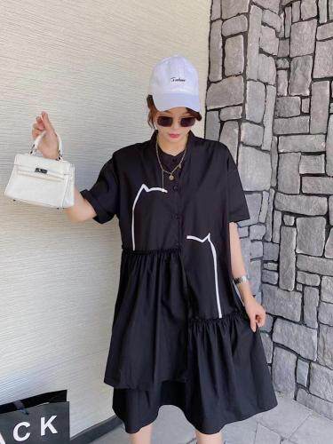 爱美欧夏季新款设计师款衬衫连衣裙，女装衬衫，爱美欧