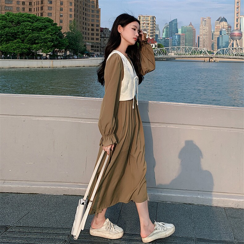 新中式国风连衣裙女春秋2025新款流行套装裙气质高级感盘扣复古,女装套装/套裙,唛多