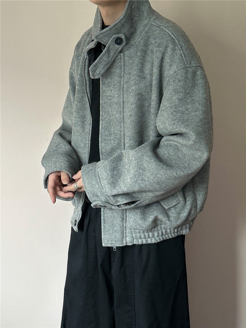 现货新款-羊毛呢外套男士立领短款呢子夹克A351-AJ2619-P150,男装夹克,电商A351