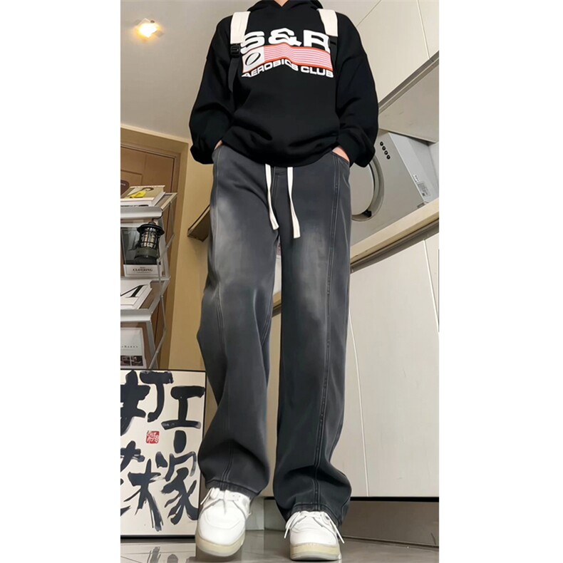 现货~2牛仔裤男美式复古裤子宽松直筒阔腿长裤BK420-P50,男装牛仔裤,星座515