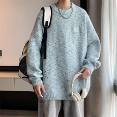 B312P75季拼色圆领毛衣男美式复古潮牌宽松冬装毛衣，男装针织衫/毛衣，星座512-6