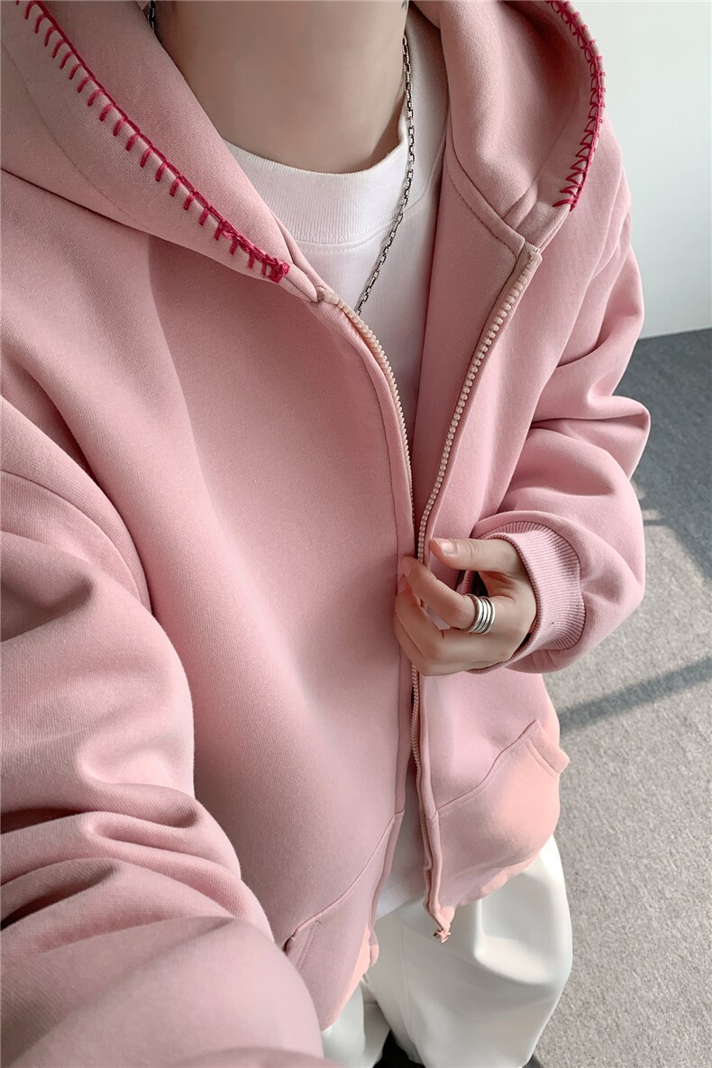3XL-S基础百搭拉链开衫卫衣男休闲外套小心机WY45-P58400g,女装短外套,电商D206-1