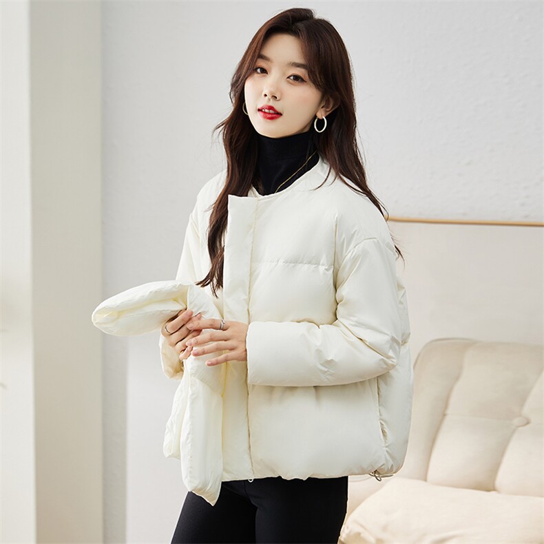 现货羽绒服女连帽新款短款小个子面包服时尚宽松休闲保暖轻暖外套,女装羽绒服,贵人树