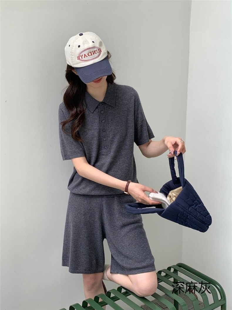 2025年秋季纯色圆领通勤POLO领短袖,女装羊毛衫,纳驰羊绒