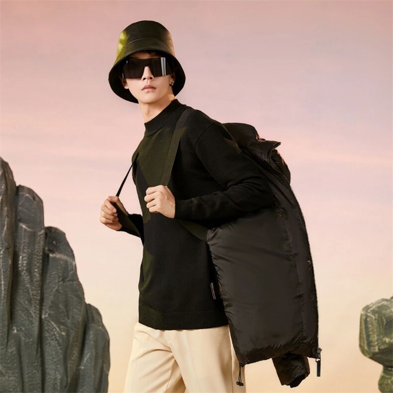 新款时尚韩版男士情侣刺绣黑金连帽白鸭绒羽绒服男,男装羽绒服,星座301D-5(原星座1415）