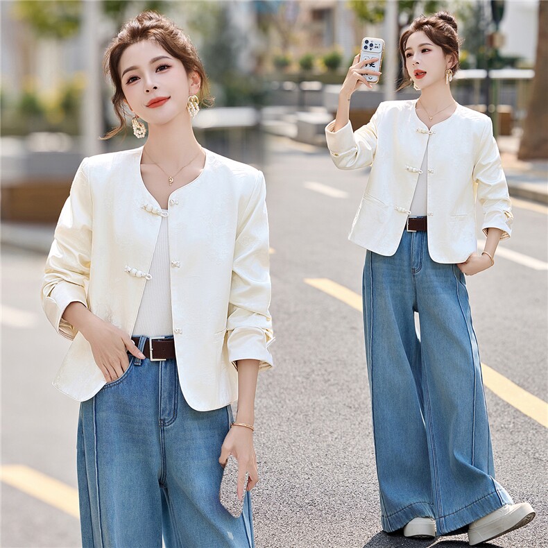 新中式重工刺绣外套女2026春季新款G风小个子宽松气质小香风上衣，女装短外套，意芙